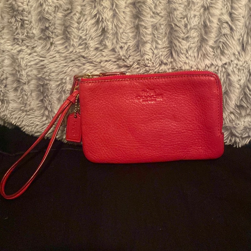 Coach leather wristlet